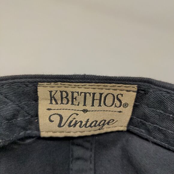 KB Ethos Men's Slideback Hat Black Embroidered Logo Chinomix 100% Cotton - Picture 7 of 8